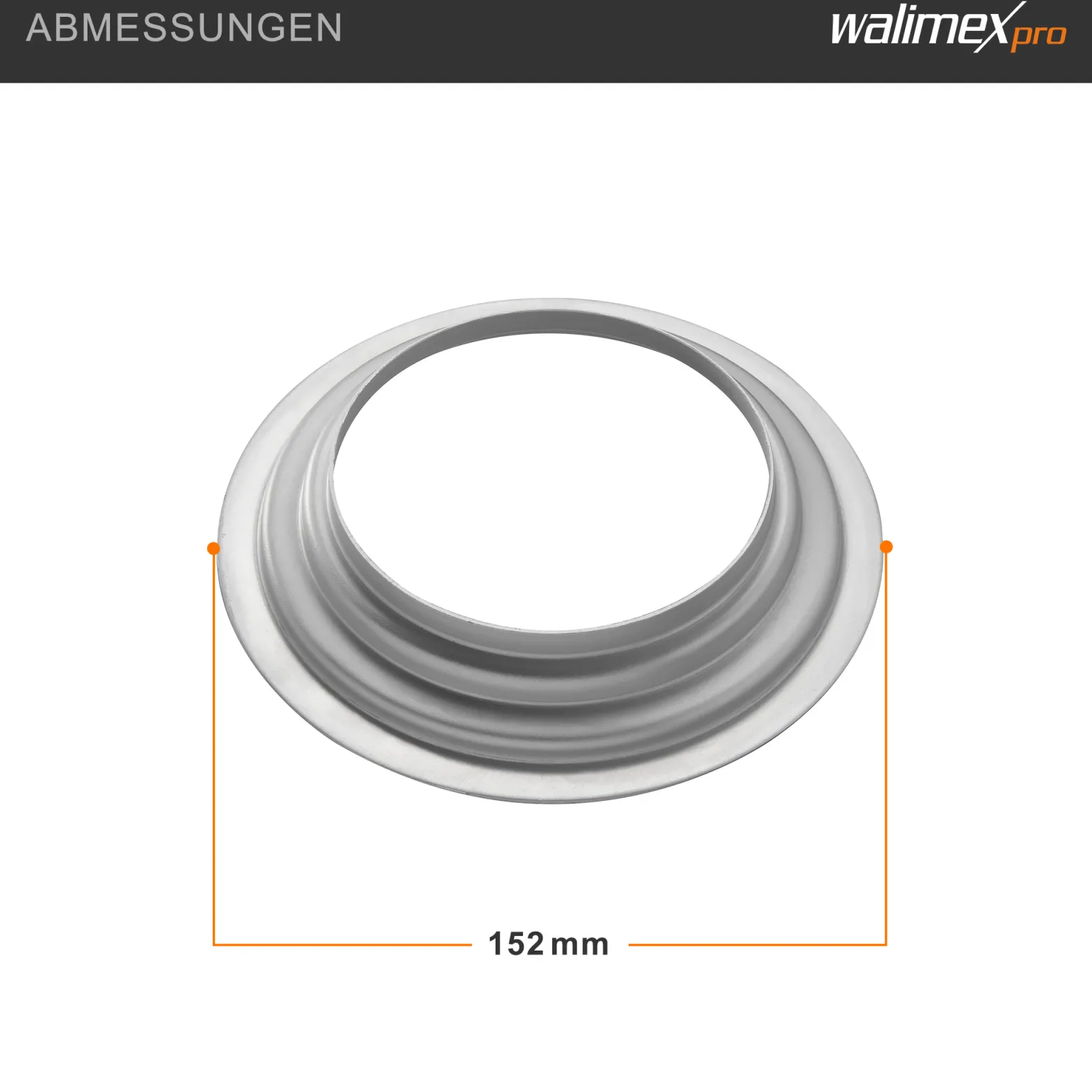Walimex Softboxadapter für Octagon Striplight - 152 x 152 x 30 mm - aus Metall - Lichtformer-Adapter für Softboxen Striplight - kompatibel mit Hensel EH / Richter Blitzsystemen