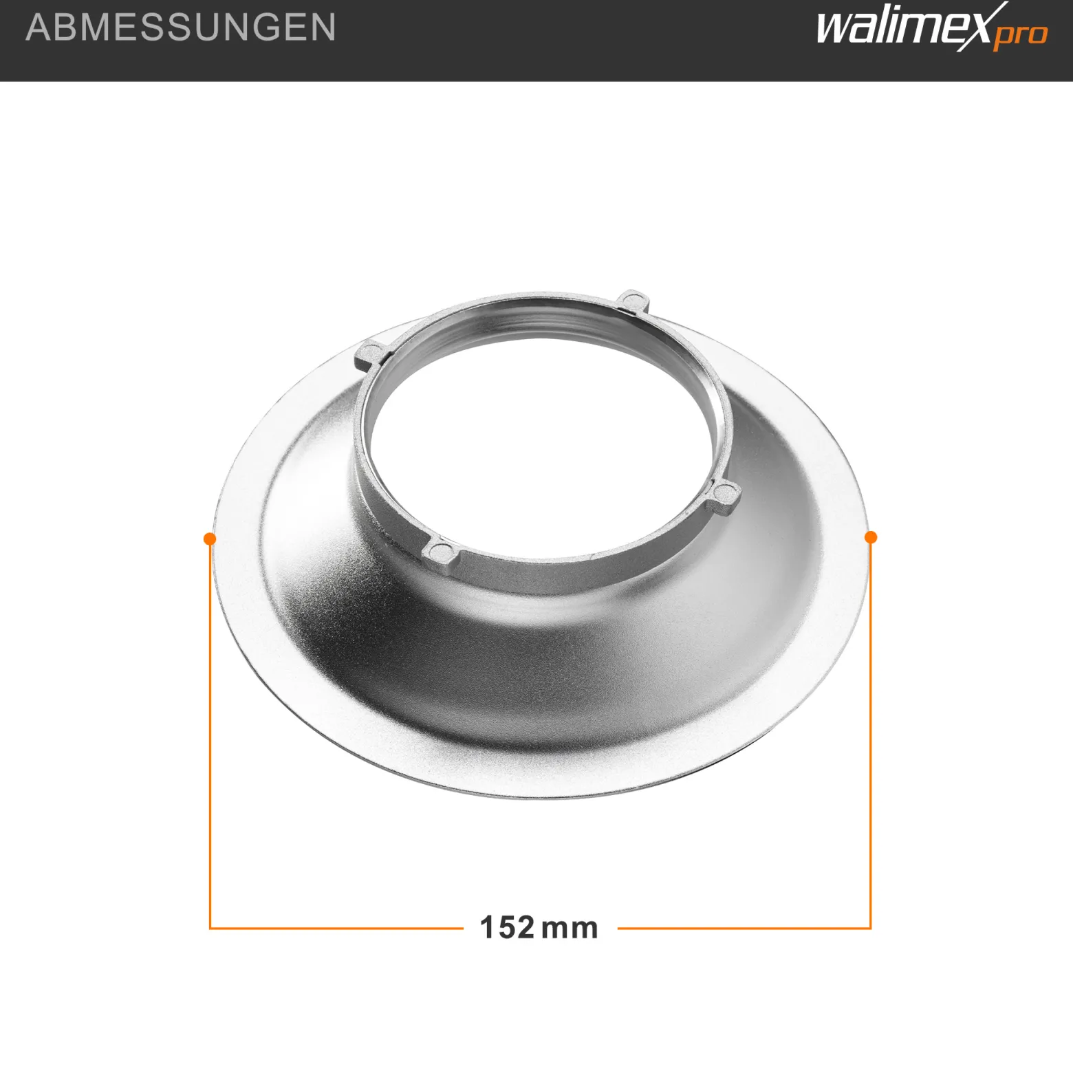 Walimex Softboxadapter für Octagon Striplight - 152 x 152 x 47 mm - aus Aluminium - Lichtformer-Adapter für Softboxen Striplight - kompatibel mit Multiblitz P Bajonett Blitzsystemen