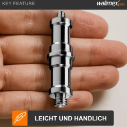 Walimex 5/8" Spigot Adapter mit 3/8" und 1/4" Gewinde – Gewindeadapter für Kamera Zubehör und Stativ – Fotostudio Fotoshootings Fotografie