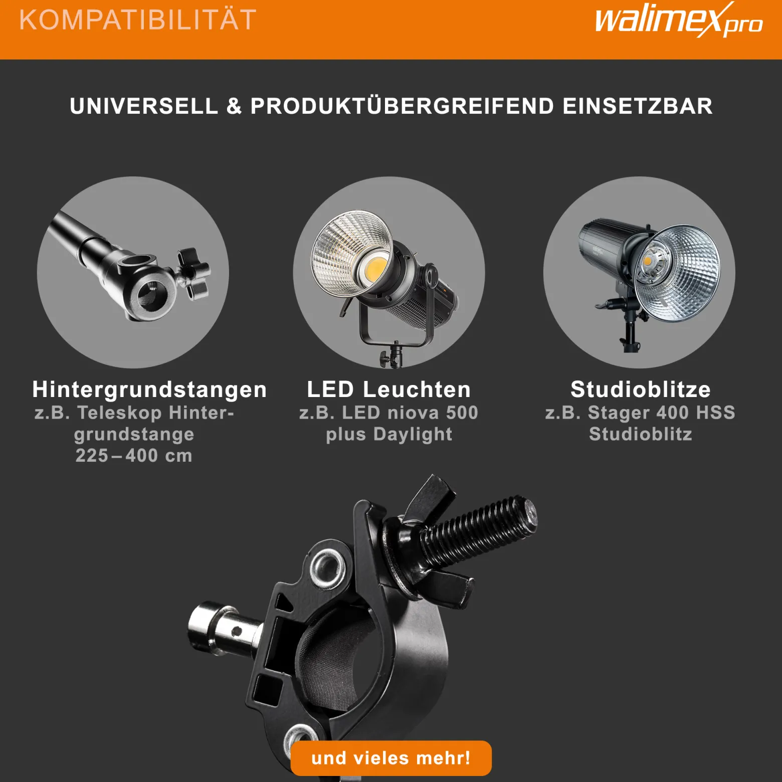 Walimex Spigot Klemme Ø28mm-35mm