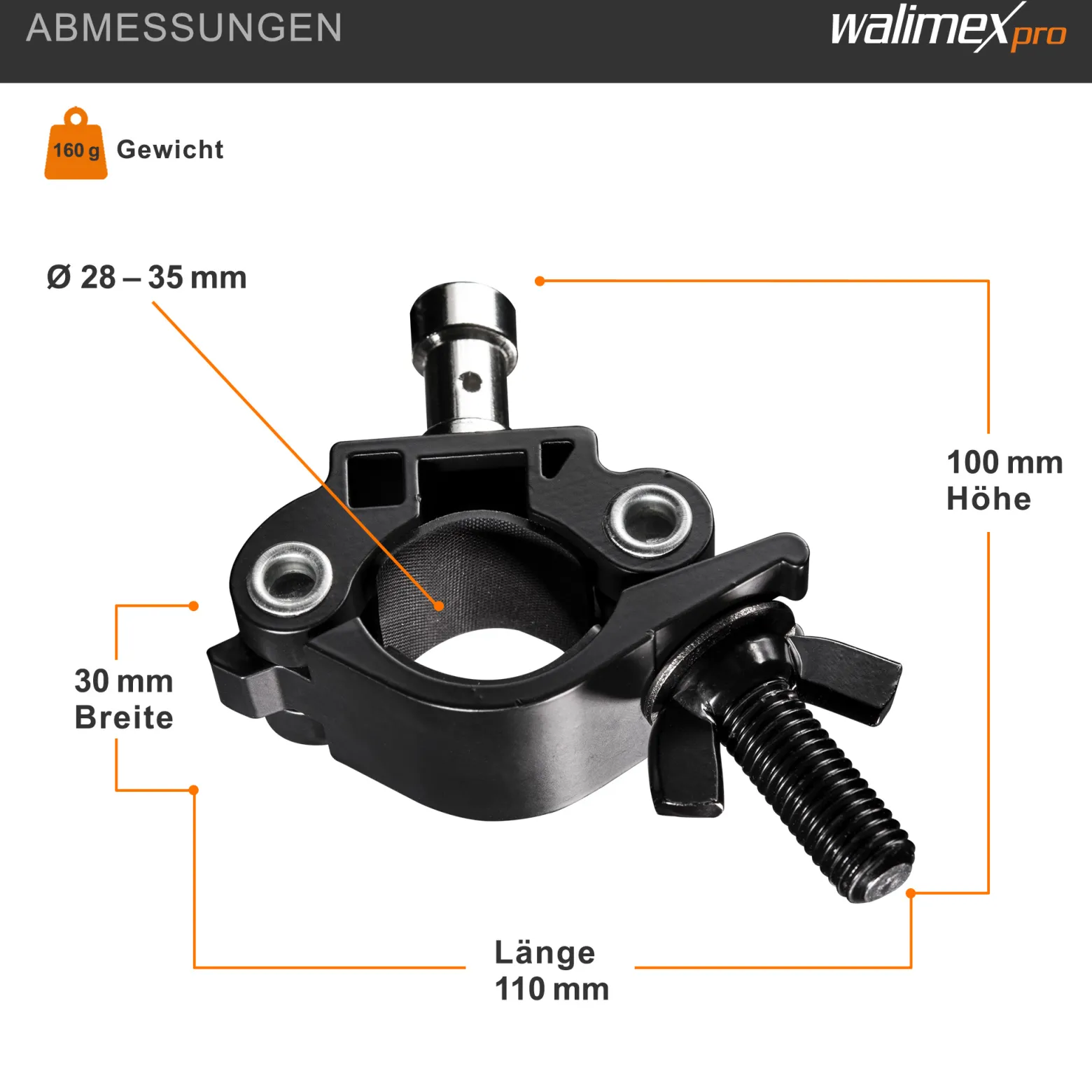 Walimex Spigot Klemme Ø28mm-35mm