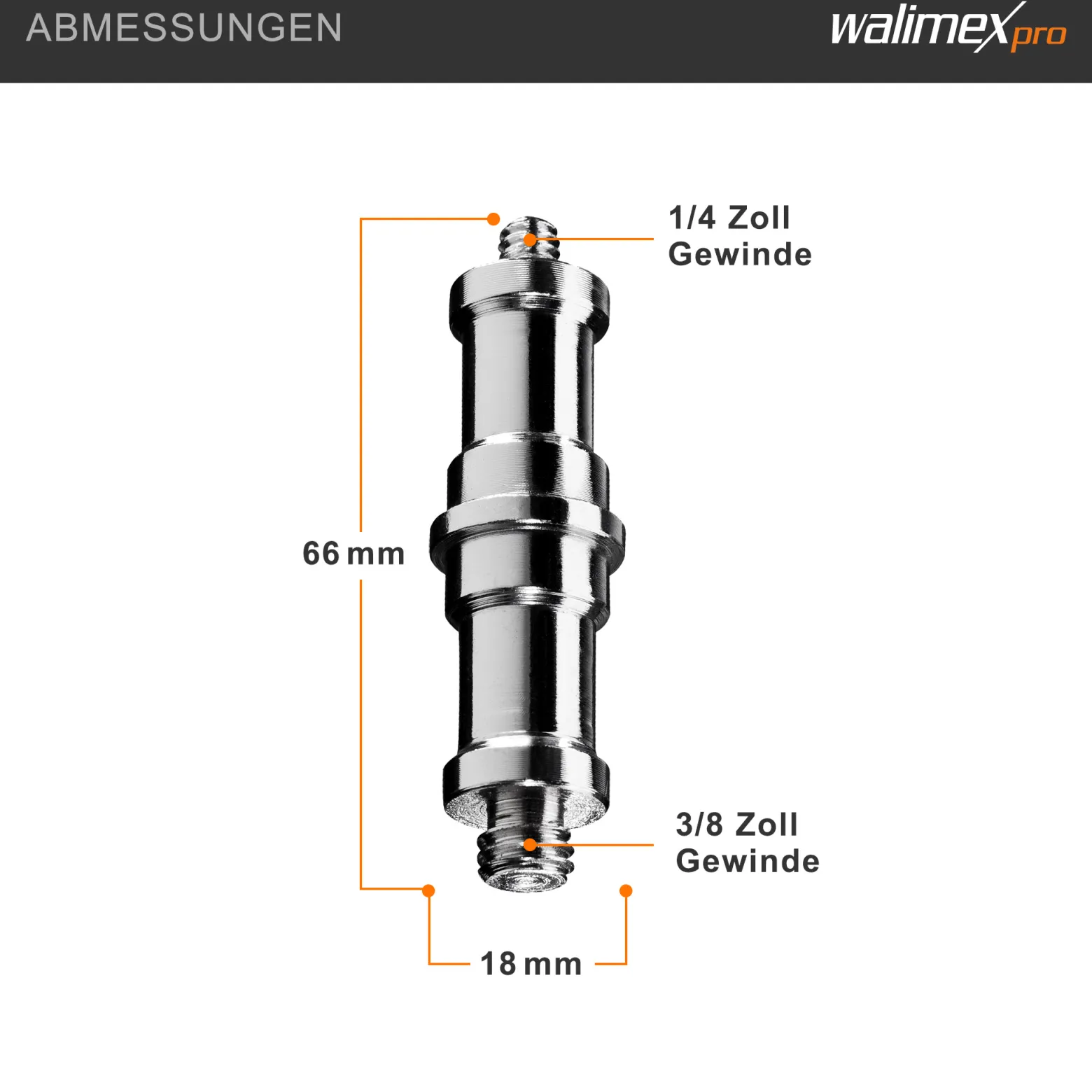 Walimex Spigot 3/8 Zoll und 1/4 Zoll