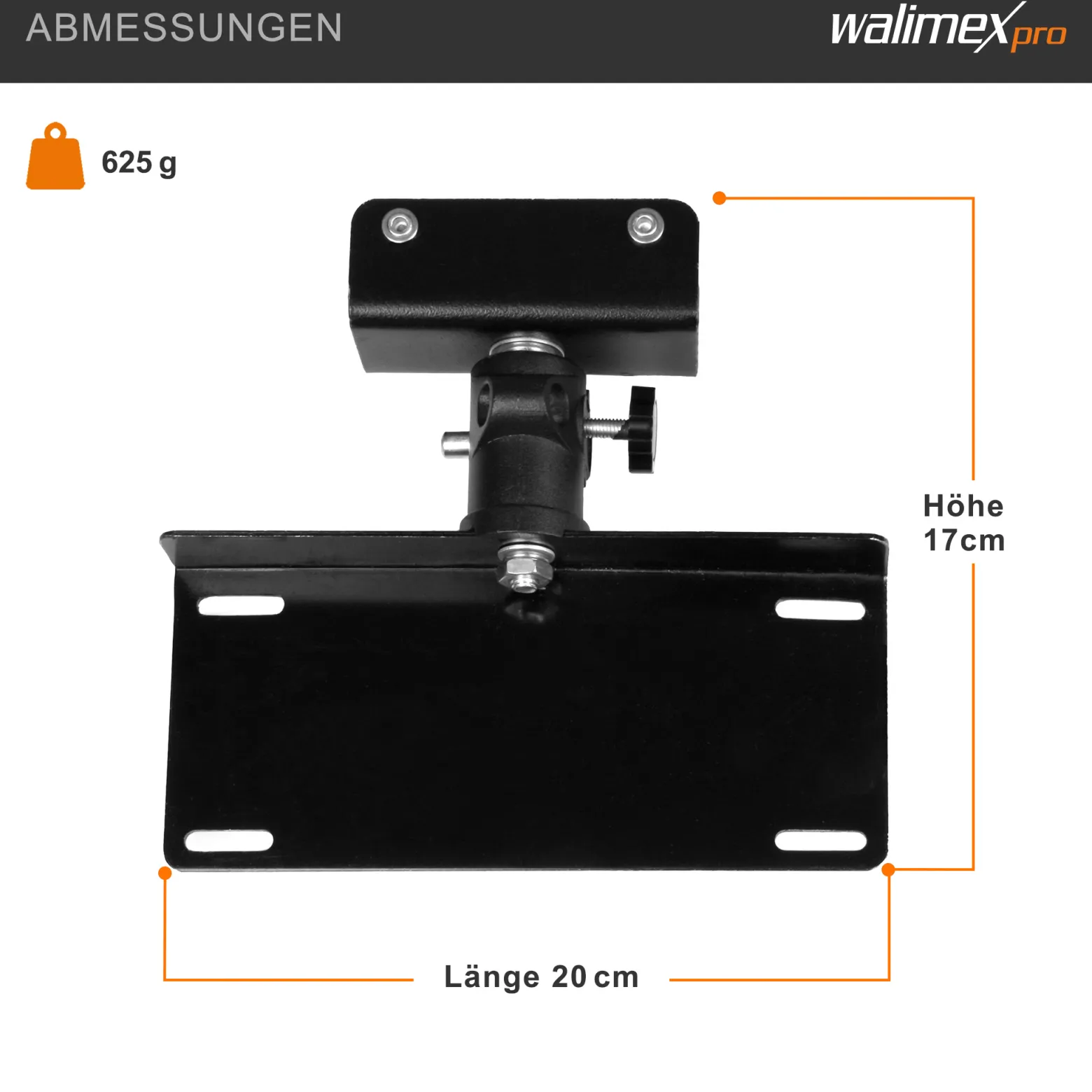 Walimex Steckdosen-Halter für Deckenschienensystem - 200 x 40 x 170 mm - mit Schienenwagen und 5/8" Spigot - für Schienen System für Lampen Lichtquellen Kameras Studio Equipment