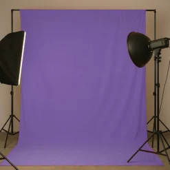 Walimex Stoffhintergrund Blaulila 2,85 x 6 m Stoffstärke ca. 140 g/m², Fotohintergrund aus Baumwolle, waschbar für Atelier und Studio