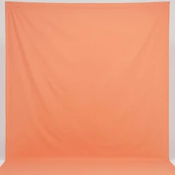 Walimex Stoffhintergrund Lachs/Orange 2,85 x 6 m Stoffstärke ca. 140 g/m², Fotohintergrund aus Baumwolle, waschbar für Atelier und Studio