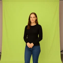 Walimex Stoffhintergrund Limone 2,85 x 6 m Stoffstärke ca. 140 g/m², Fotohintergrund aus Baumwolle, waschbar für Atelier und Studio