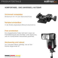 Walimex Universal Blitzschuh - 64 x 39 x 25 mm - aus Metall - mit 1/4
