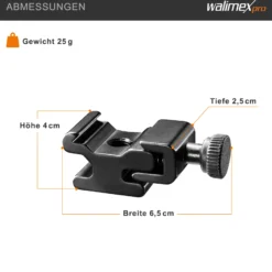 Walimex Universal Blitzschuh - 64 x 39 x 25 mm - aus Metall - mit 1/4
