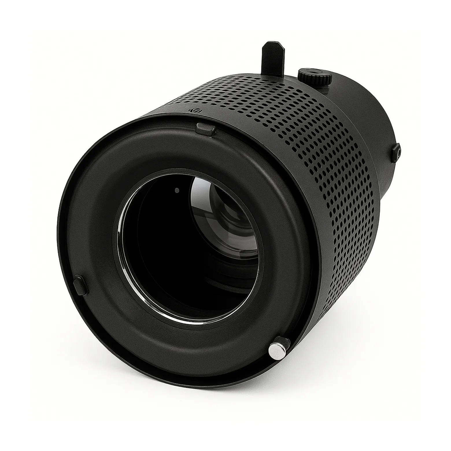 Walimex Universal Projektionsvorsatz kompatibel mit Elinchrom - 270 x 160 x 160 mm - mit 4 Farbfolien (blau, rot, gelb, grün) und Schablonen (Herz, Fenster, Mond, Blatt) - für Blitzgeräte Fotoatelier