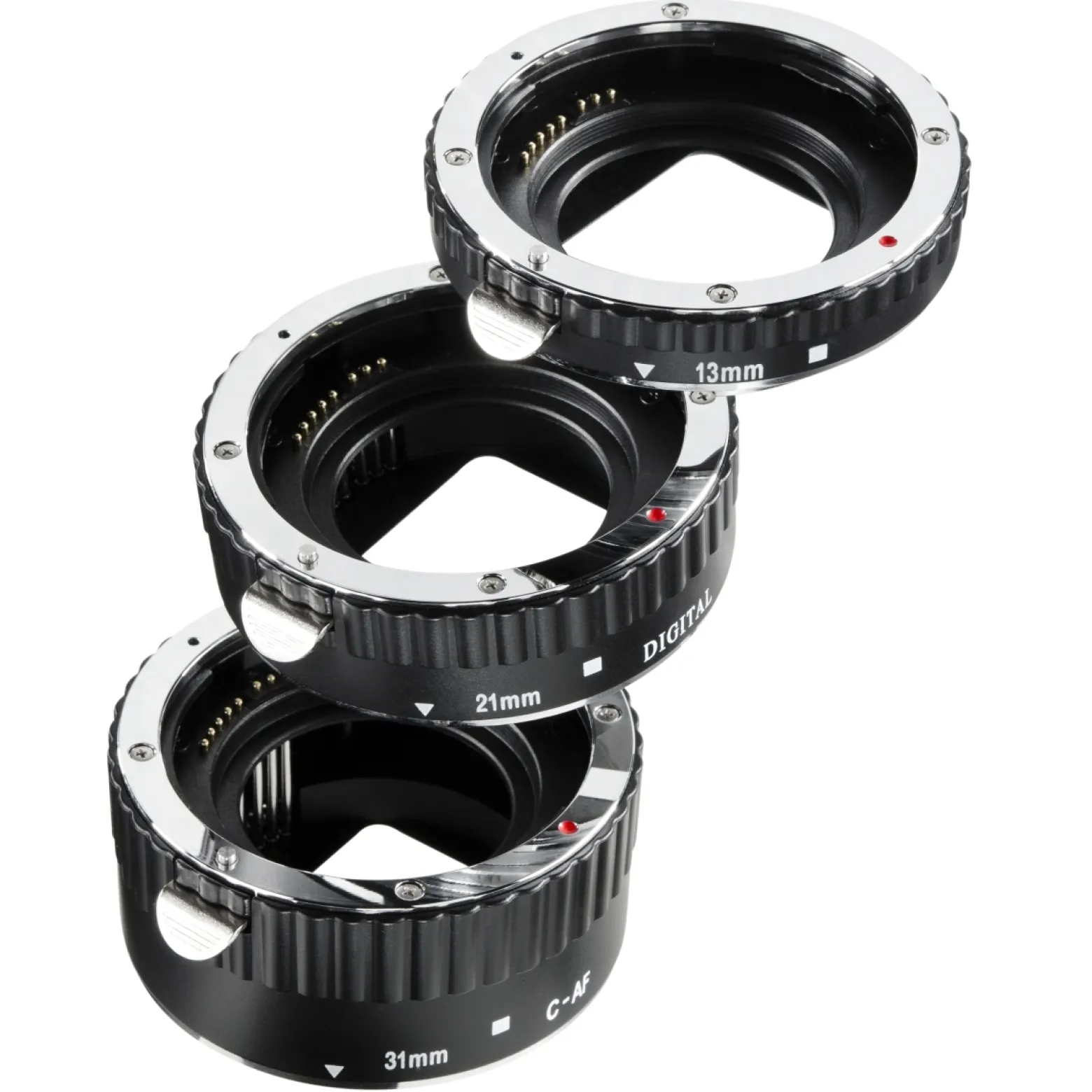 Walimex Zwischenringsatz kompatibel mit Canon EF AE 3 Makro-Zwischenringe 13 mm, 21 mm und 31 mm mit Autofokus