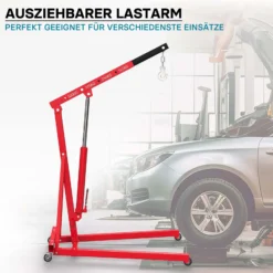 Werkstattkran für Lasten bis 500 kg, Motorheber mit 830-1280 mm Hubarm, Lastkran Motorheber, Motorkran Schwerlastkran