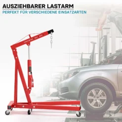 Werkstattkran klappbar für Lasten bis 1000 kg Hubarm 857-1133 mm Lastkran Motorkran Motorheber Schwerlastkran