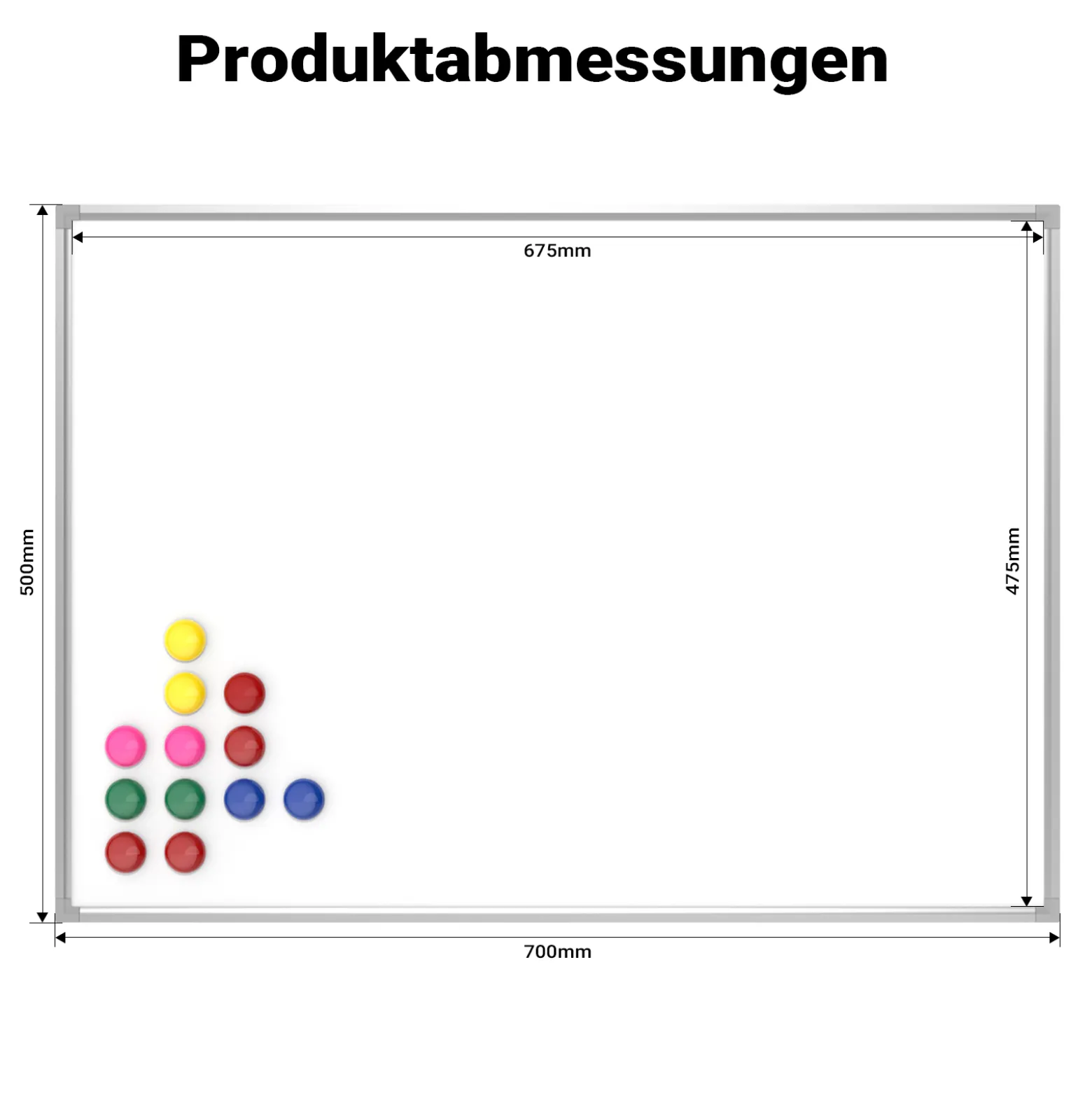 Whiteboard Magnettafel 70x50cm Mit Stiftablage und 12 Magnete Magnetpinnwand Präsentationstafel