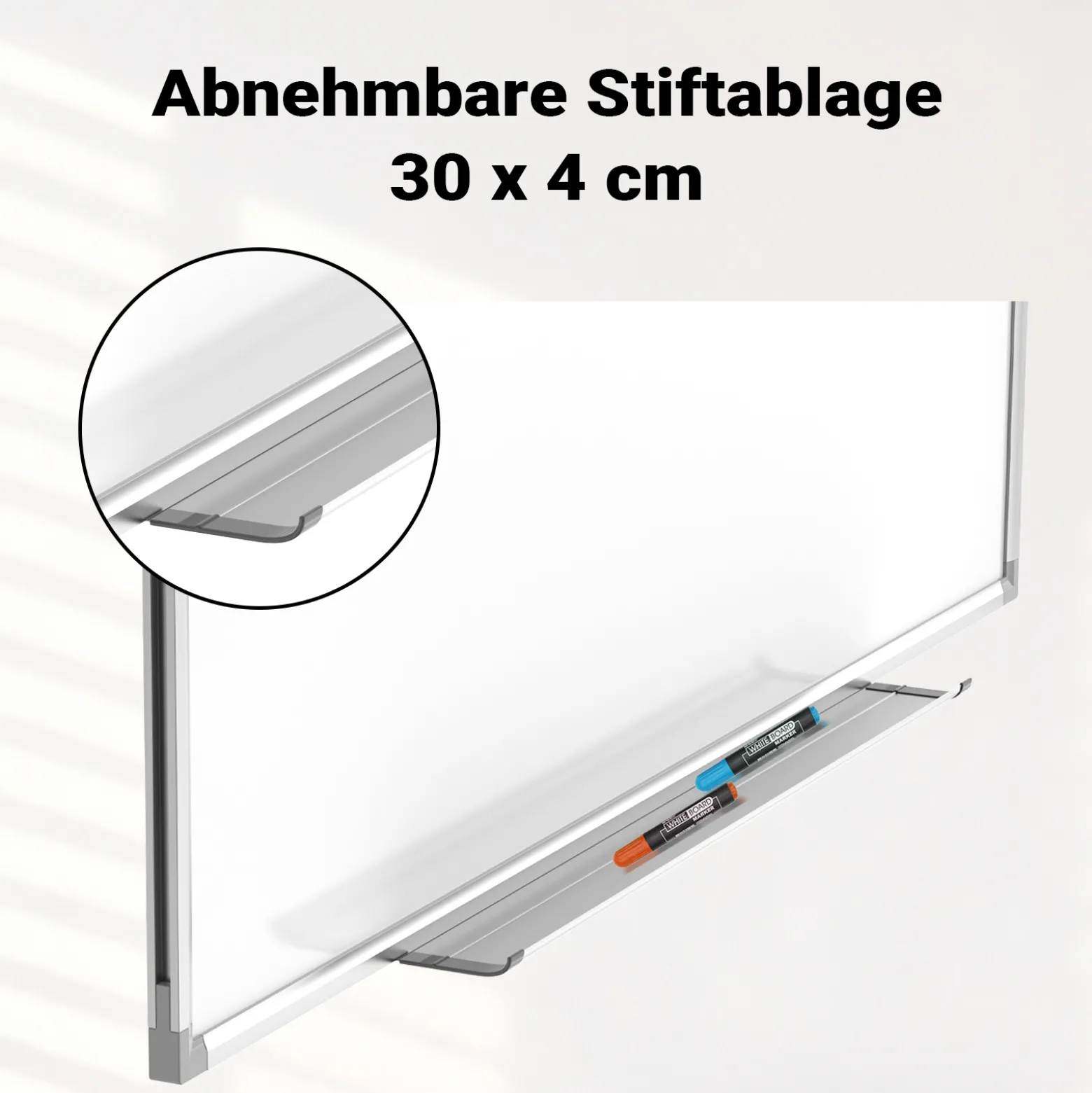 Whiteboard Magnettafel 70x50cm Mit Stiftablage und 12 Magnete Magnetpinnwand Präsentationstafel