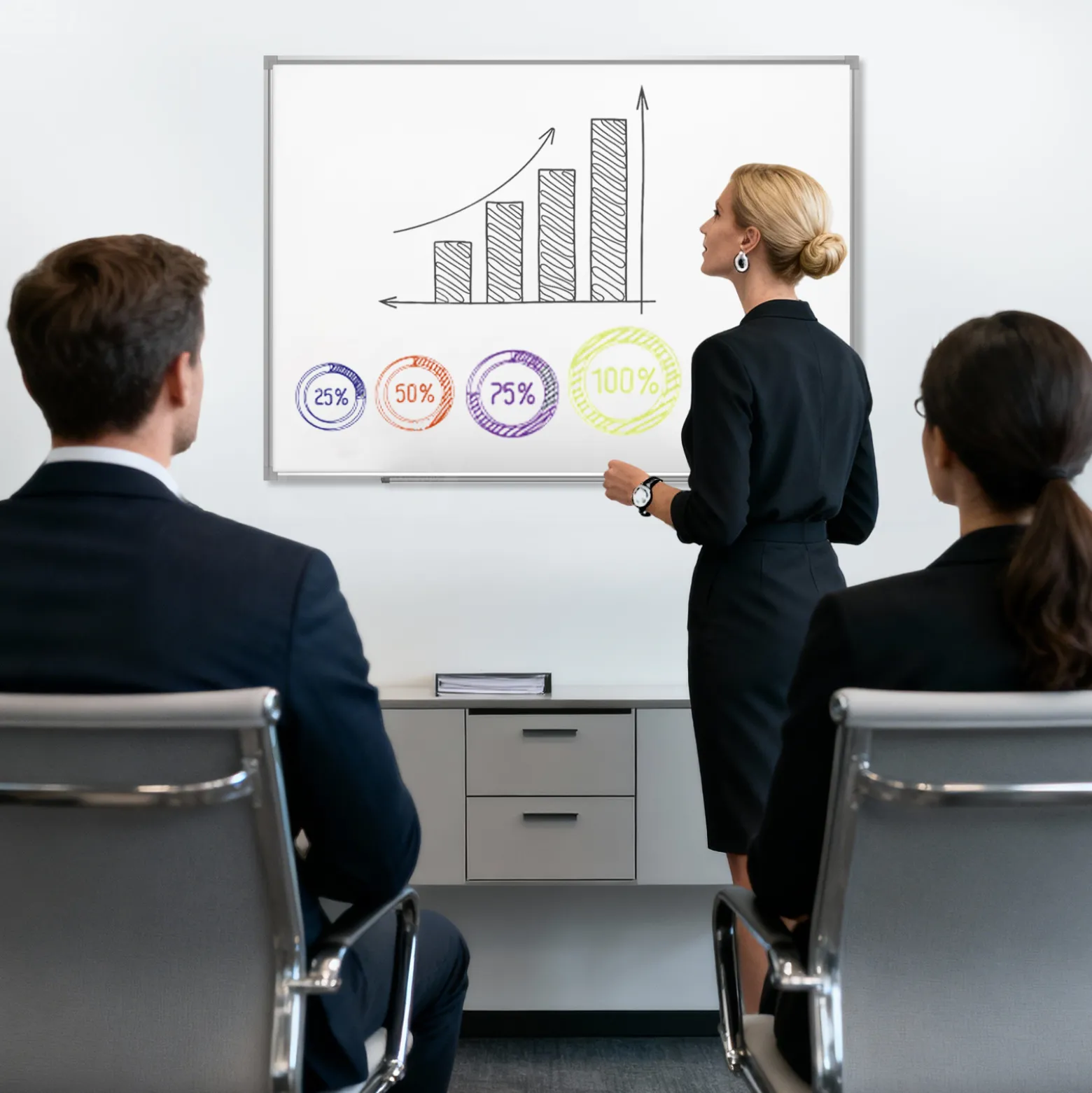 Whiteboard Magnettafel 70x50cm Mit Stiftablage und 12 Magnete Magnetpinnwand Präsentationstafel