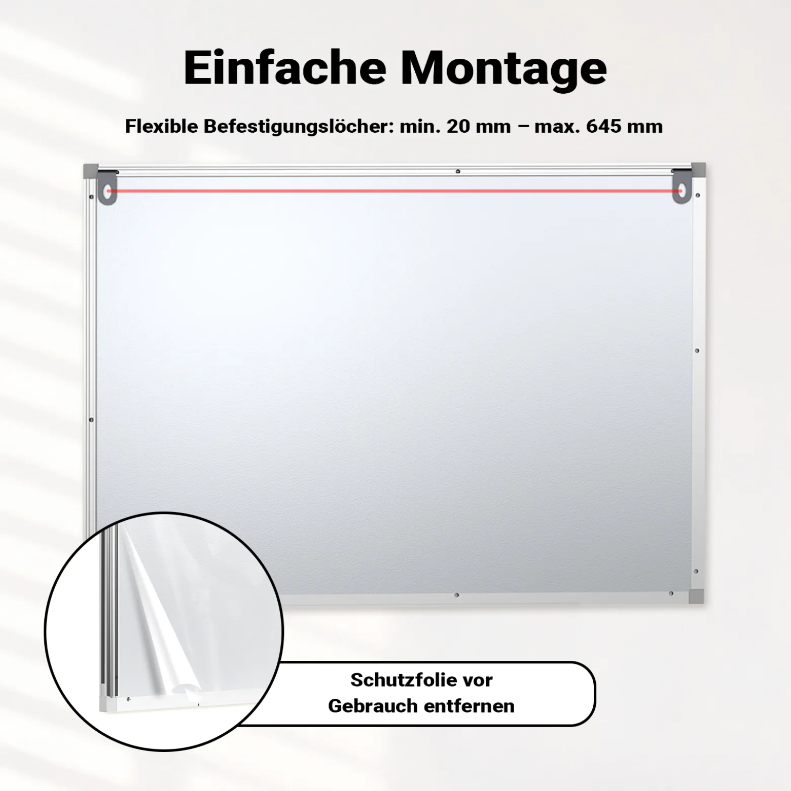Whiteboard Magnettafel 70x50cm Mit Stiftablage und 12 Magnete Magnetpinnwand Präsentationstafel