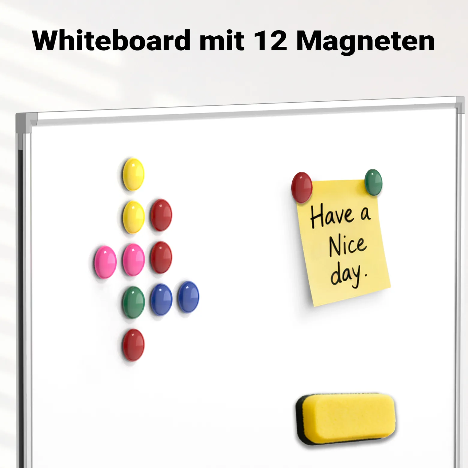 Whiteboard Magnettafel 60x90cm Mit Stiftablage und 12 Magnete Magnetpinnwand Präsentationstafel