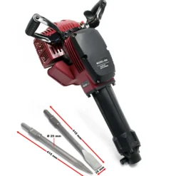 Wiltec Abbruchhammer 2.5PS 55J Schlagstärke 1500 1/min Schlagzahl, Sechskantaufnahme, mit 2 Meißeln, Stemmhammer Meißelhammer Schlaghammer