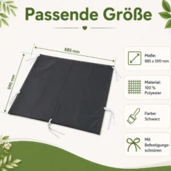 Wiltec Abdeckung für Freigehege als Sonnenschutz, 885 x 590 mm, aus Polyester, Abdeckplane für Kaninchenkäfig und Hasenstall