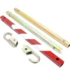 Wiltec Abschleppstange 3 teilig 180 cm bis 2,5 t, Abschlepphilfe Schleppstange aus Stahl mit Warnfarbe, Reflektorstreifen und Tasche