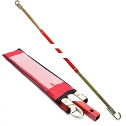 Wiltec Abschleppstange 3 teilig 180 cm bis 2,5 t, Abschlepphilfe Schleppstange aus Stahl mit Warnfarbe, Reflektorstreifen und Tasche