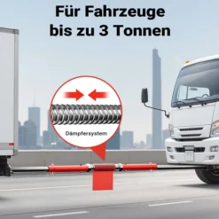 Wiltec Abschleppstange 3 teilig 2 m bis 3 t, Abschlepphilfe Schleppstange aus Stahl mit Warnfarbe, Fähnchen, Dämpfer und Tasche