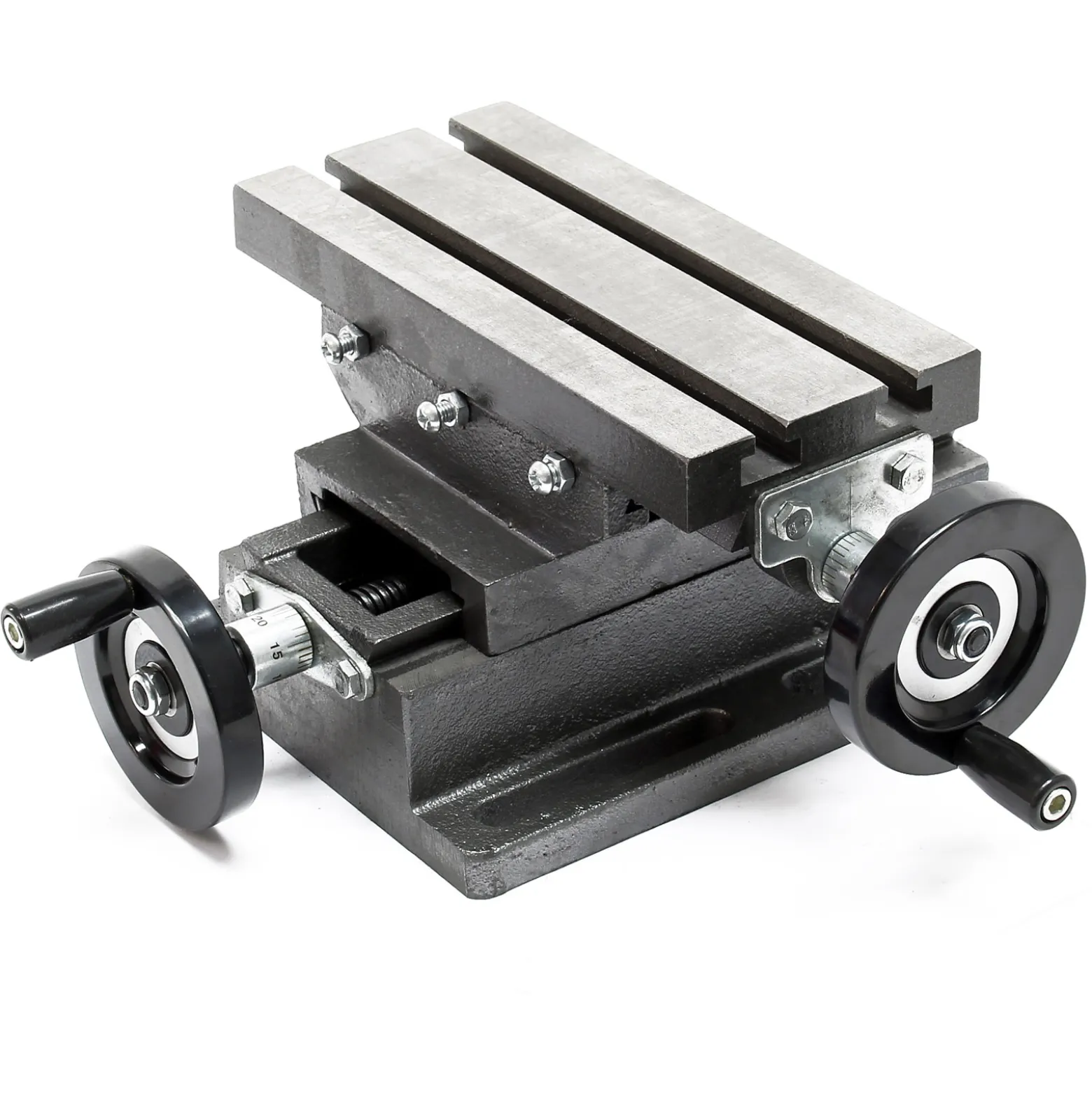 Wiltec 2-Achsen Kreuztisch 170x85 mm, Frästisch mit 100 mm X Achse, 80 mm Y Achse, Koordinatentisch aus Gusseisen, Bohrtisch, Fräsständer