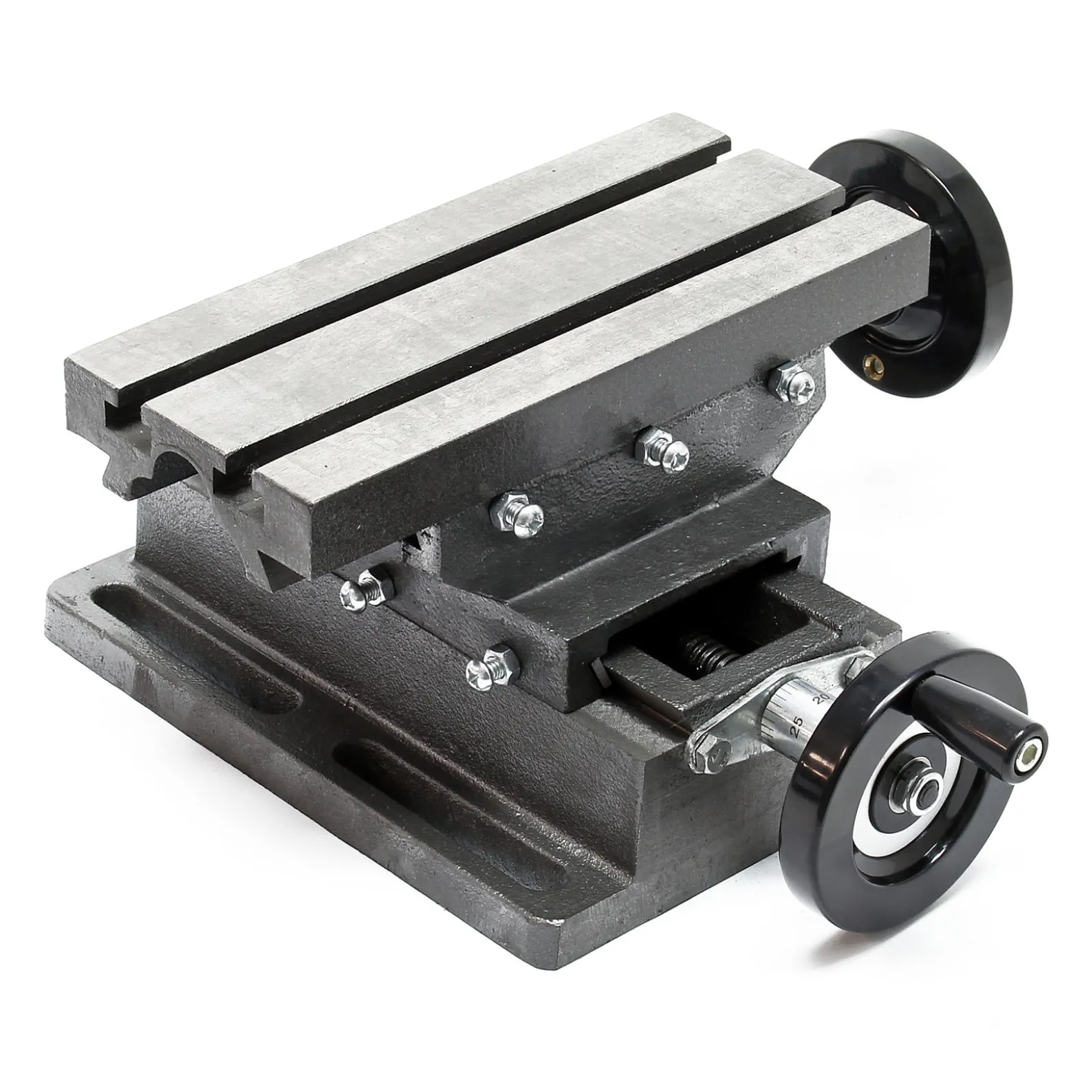 Wiltec 2-Achsen Kreuztisch 170x85 mm, Frästisch mit 100 mm X Achse, 80 mm Y Achse, Koordinatentisch aus Gusseisen, Bohrtisch, Fräsständer