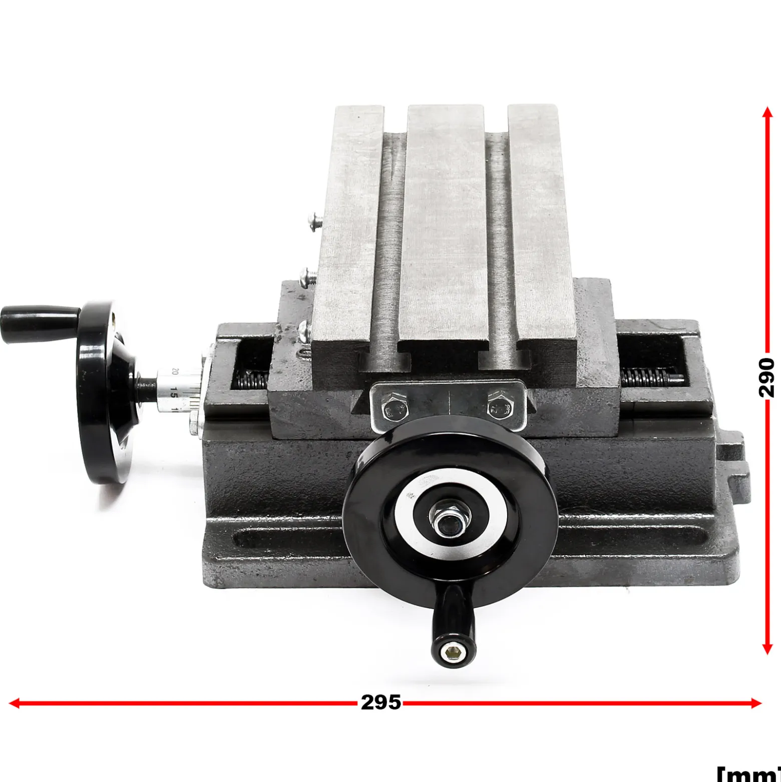 Wiltec 2-Achsen Kreuztisch 170x85 mm, Frästisch mit 100 mm X Achse, 80 mm Y Achse, Koordinatentisch aus Gusseisen, Bohrtisch, Fräsständer