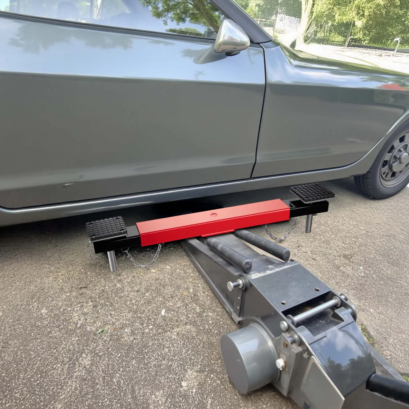 Wiltec Achstraverse Wagenheberbrücke 2000kg Querträger für Wagenheber Traverse mit Gummiauflagen