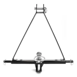 Wiltec Ackerschiene Dreipunktaufhängung mit Zugmaul und Kugelkopfkupplung, 610 mm lang, mit Verdrehsicherung für Kat. 1, aus Stahl