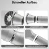 Wiltec Airbrush Abluftschlauch 0,7-1,7 m für Absauganlage, flexibler Abluftanschluss zur Absaugung von Farbdämpfen und Farbnebel, Airbrushzubehör