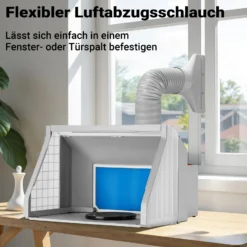 Wiltec Airbrush Abluftschlauch 0,7-1,7 m für Absauganlage, flexibler Abluftanschluss zur Absaugung von Farbdämpfen und Farbnebel, Airbrushzubehör