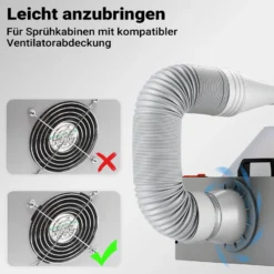 Wiltec Airbrush Abluftschlauch 0,7-1,7 m für Absauganlage, flexibler Abluftanschluss zur Absaugung von Farbdämpfen und Farbnebel, Airbrushzubehör