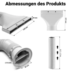 Wiltec Airbrush Abluftschlauch 0,7-1,7 m für Absauganlage, flexibler Abluftanschluss zur Absaugung von Farbdämpfen und Farbnebel, Airbrushzubehör