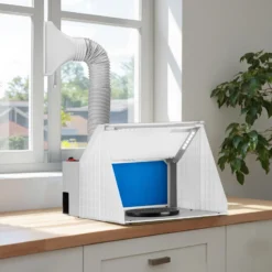 Wiltec Airbrush Abluftschlauch 0,7-1,7 m für Absauganlage, flexibler Abluftanschluss zur Absaugung von Farbdämpfen und Farbnebel, Airbrushzubehör