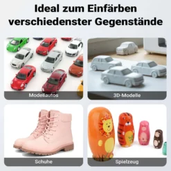 Wiltec Airbrush Absauganlage 9 m³/min, zur Absaugung von Farbe Farbnebel Sprühnebel Filter, mit LED Beleuchtung, Drehregler und Doppellüfter, Lackierkabine für Airbrush-Arbeiten