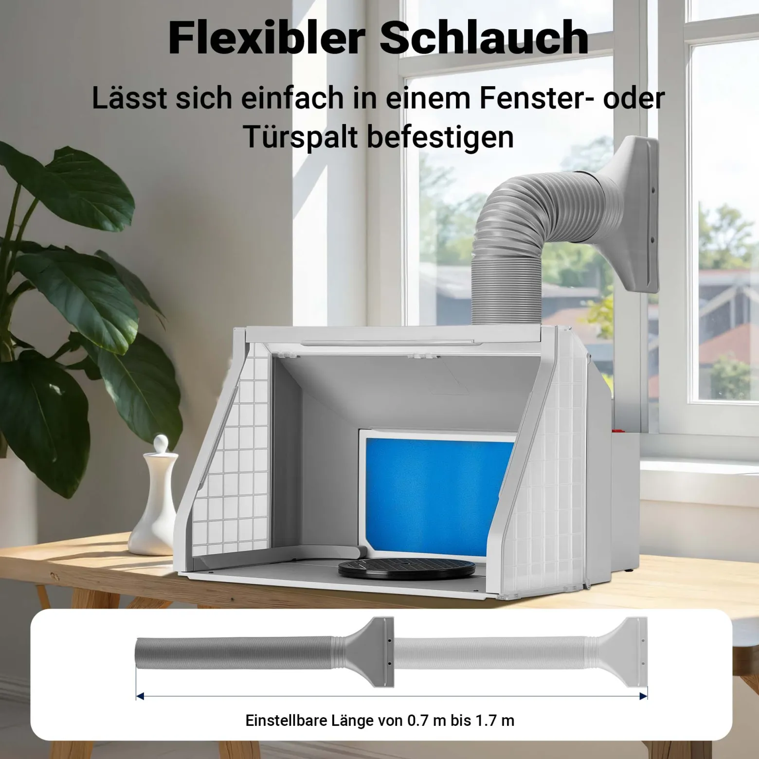 Wiltec Airbrush Absauganlage 9 m³/min, zur Absaugung von Farbe Farbnebel Sprühnebel Filter, mit LED Beleuchtung, Drehregler und Doppellüfter, Lackierkabine für Airbrush-Arbeiten