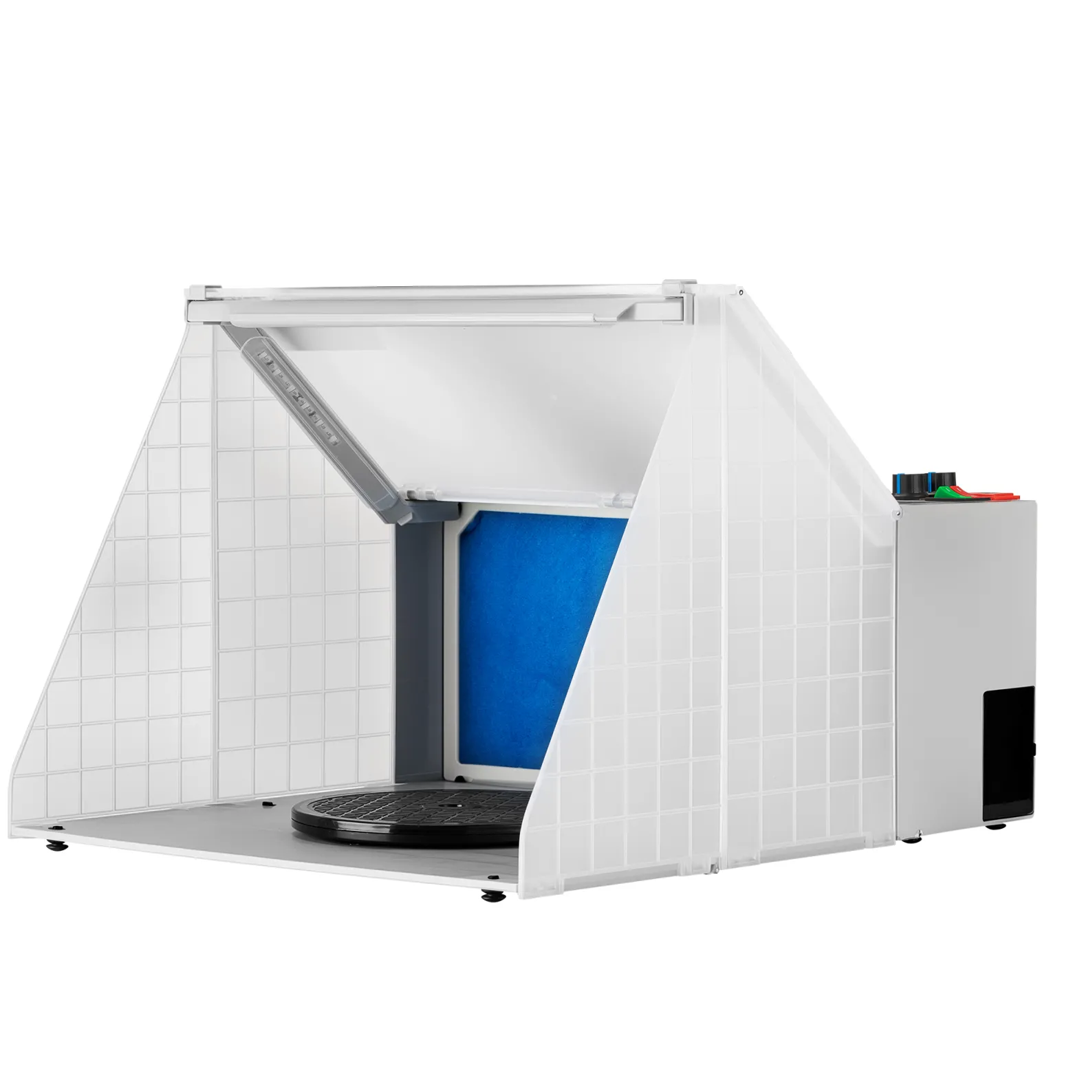 Wiltec Airbrush Absauganlage 4 m³/min, zur Absaugung von Farbe Farbnebel Sprühnebel Filter, mit LED Beleuchtung, Drehregler, regulierbar, Lackierkabine für Airbrush-Arbeiten