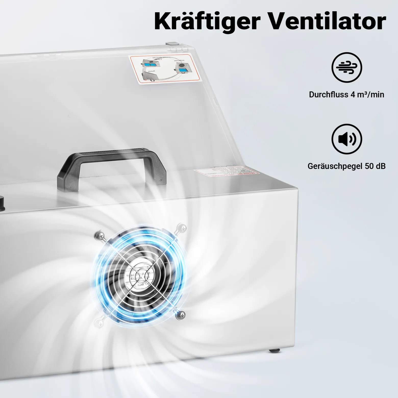 Wiltec Airbrush Absauganlage 4 m³/min, zur Absaugung von Farbe Farbnebel Sprühnebel Filter, mit LED Beleuchtung, Drehregler, regulierbar, Lackierkabine für Airbrush-Arbeiten