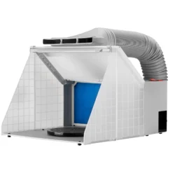 Wiltec Airbrush Absauganlage 4 m³/min, nur 47 dB, zur Absaugung von Farbe Farbnebel Sprühnebel, Filter erweiterbar, mit LED Beleuchtung, Lackierkabine für Airbrush-Arbeiten