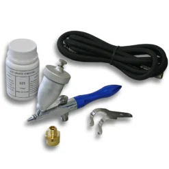 Wiltec Airbrush „Air Eraser“ Mini Sandstrahlpistole und Strahlmittel, 0,5 mm Düse, 15 ml Becher, Entfernung, Reinigung, Gravieren, Entrosten