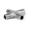 Wiltec Airbrush Druckluftverteiler 4-fach, 3x 9,51 mm (1/8") AG und 1x 9,51 mm (1/8") IG, Verteiler Adapter aus Metall