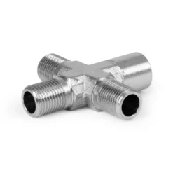 Wiltec Airbrush Druckluftverteiler 4-fach, 3x 9,51 mm (1/8") AG und 1x 9,51 mm (1/8") IG, Verteiler Adapter aus Metall