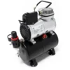 Wiltec Airbrush Kompressor AF186 mit Lufttank, 1 Zylinder Kolben, max. 4 bar Druck und Start-Stop Automatik, für Modellbau, Tattoos, Nailart
