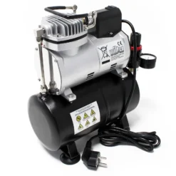 Wiltec Airbrush Kompressor AF186 mit Lufttank, 1 Zylinder Kolben, max. 4 bar Druck und Start-Stop Automatik, für Modellbau, Tattoos, Nailart