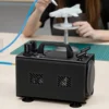 Wiltec Airbrush Kompressor AS18TA 1/6 PS, Druckluftkompressor mit 20-23 l/min Luftzufuhr, Kompressor für Airbrush-Pistole mit 2 Aushängen, Luftkompressor mit Druckmesser für Airbrush-Design