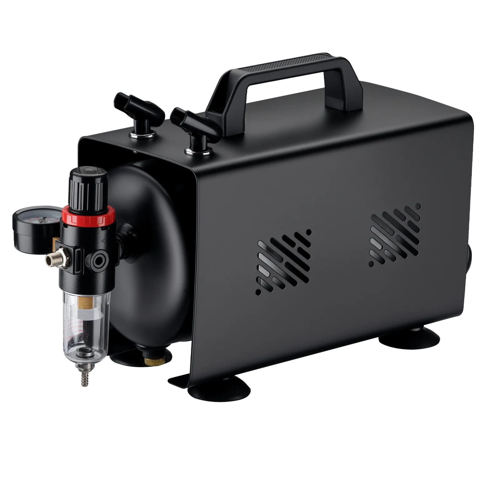 Wiltec Airbrush Kompressor AS18TB 1/6 PS, Druckluftkompressor mit 20-23 l/min Luftzufuhr, Kompressor für Airbrush-Pistole mit 1-Liter-Tank, Luftkompressor für Airbrush-Design