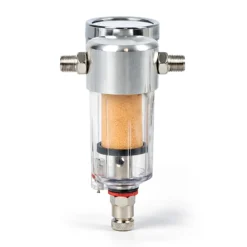 Wiltec Airbrush Kompressor Minifilter, 9,51 mm Gewinde (1/8"), Luftfilter mit Wasserabscheider und Manometer, Airbrush Zubehör
