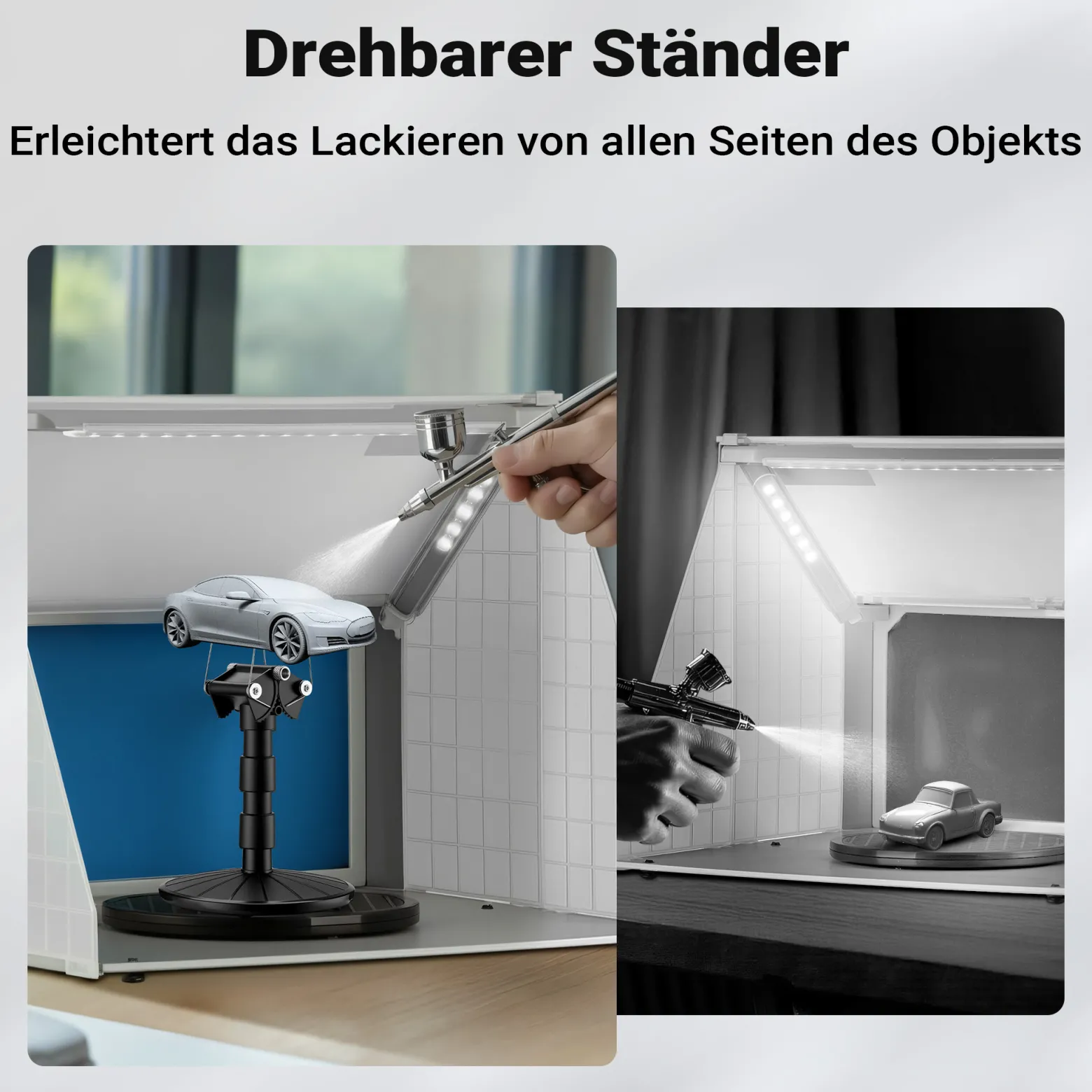 Wiltec Airbrush Lackierständer 150 x 150 x 218 mm, Ständer für Airbrush Design höhenverstellbar, Lackierzubehör für Modellbau, ideal für Lackierung